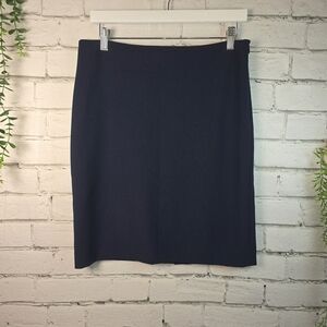 MM LAFLEUR CLASSIC NAVY PENCIL SKIRT LINED BUSINESS SIDE ZIP WOMENS 6